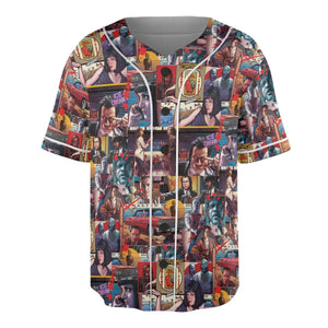 Retro Scenes Mia Wallace Vincent Vega Jules Winnfields Pulp Fiction Unisex Baseball Jersey