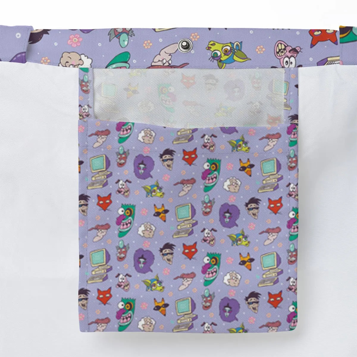Courage the Cowardly Dog Characters Pattern Large Tote Bag
