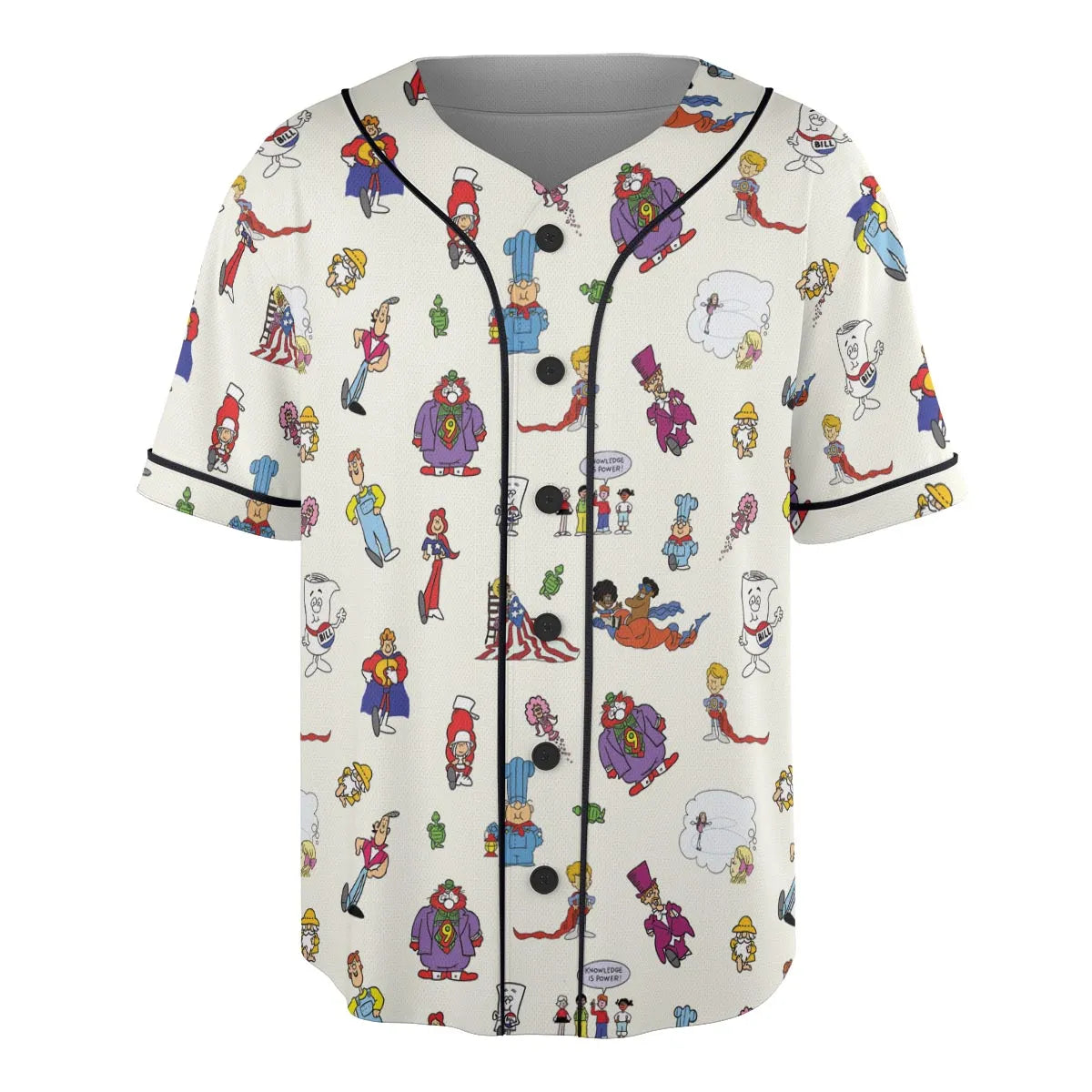 Schoolhouse Rock Characters Unisex Baseball Jersey