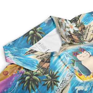 Snorlax Surfing Summer Vibes AOP Men/Women Polo Shirt