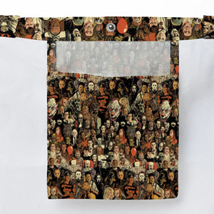 Horror Movie Characters Halloween Pattern Large Tote Bag