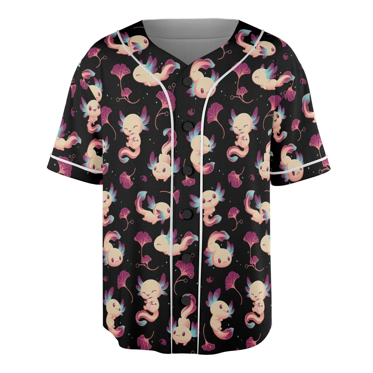 Axolotl Wonders Cute Salamanders Pattern Unisex Baseball Jersey