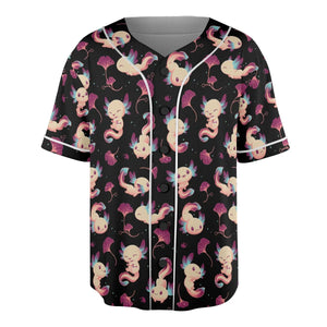 Axolotl Wonders Cute Salamanders Pattern Unisex Baseball Jersey