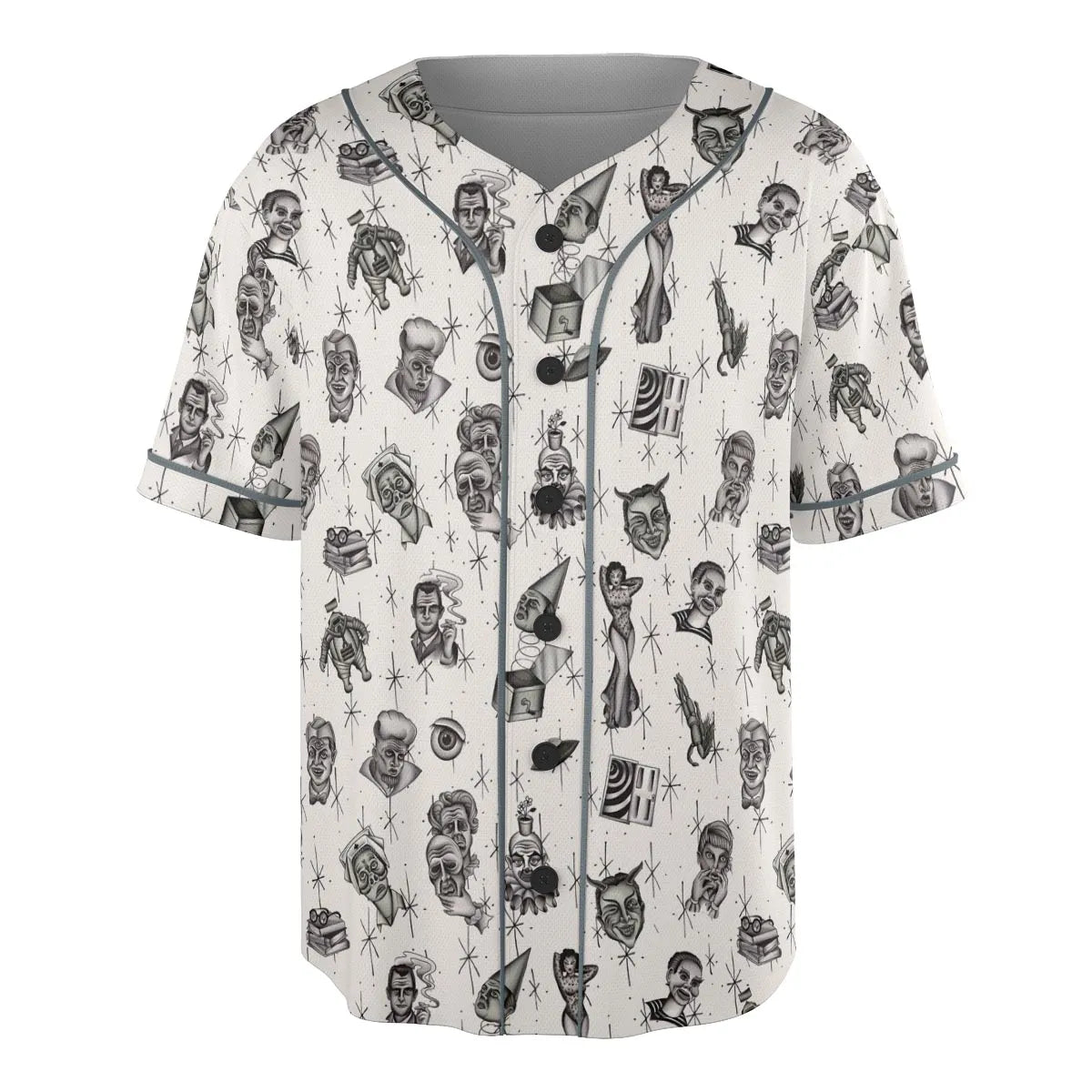 The Twilight Zone Characters Pattern Unisex Baseball Jersey