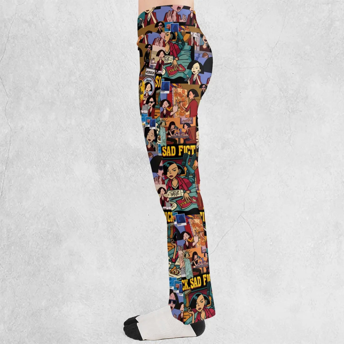 Daria Sick Sad Fiction Pattern Flare Leggings