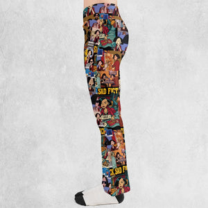 Daria Sick Sad Fiction Pattern Flare Leggings