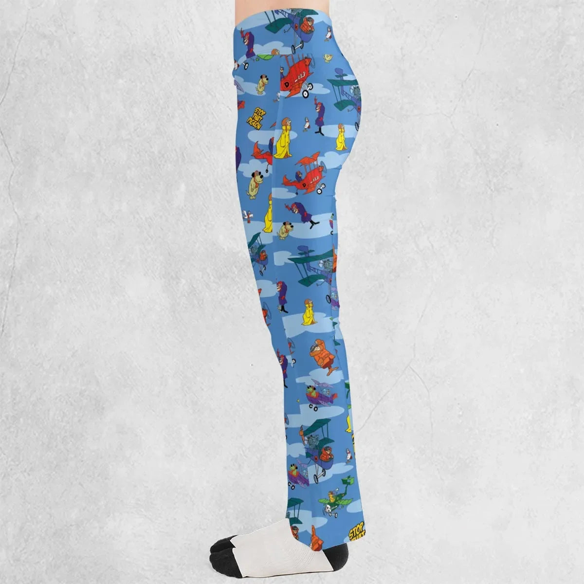 Stop That Pigeon Dastardly and Muttley in Their Flying Machines Flare Leggings
