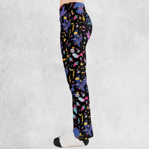 Ghost Buddies Cottagecore Pokemon Patterns Flare Leggings