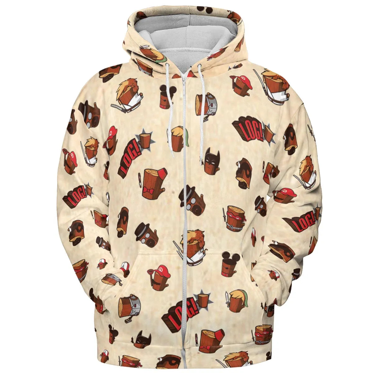 Pop Culture Characters Logs  Ren & Stimpy All-over Print Hoodie