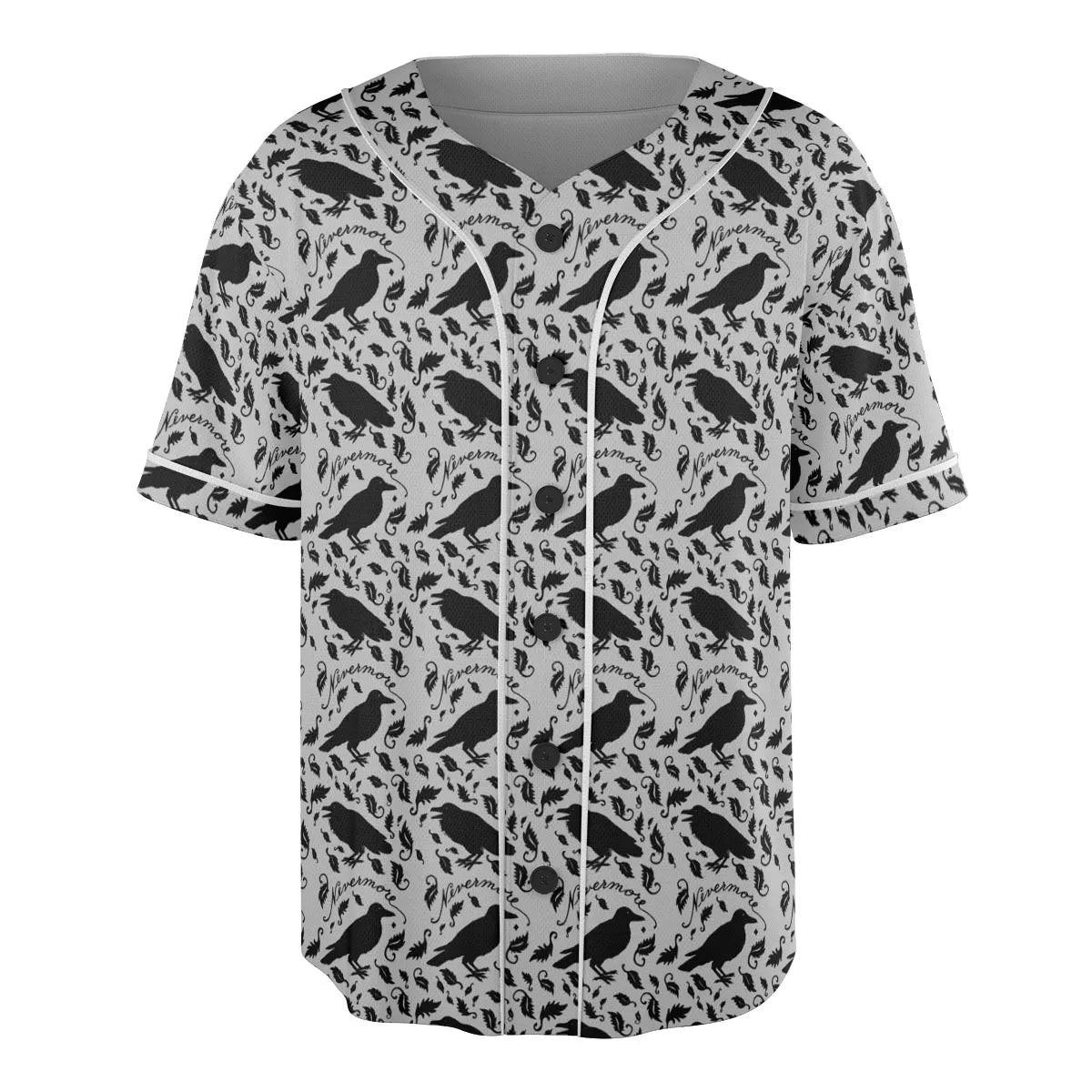 Nevermore The Raven Edgar Allan Poe Pattern Unisex Baseball Jersey