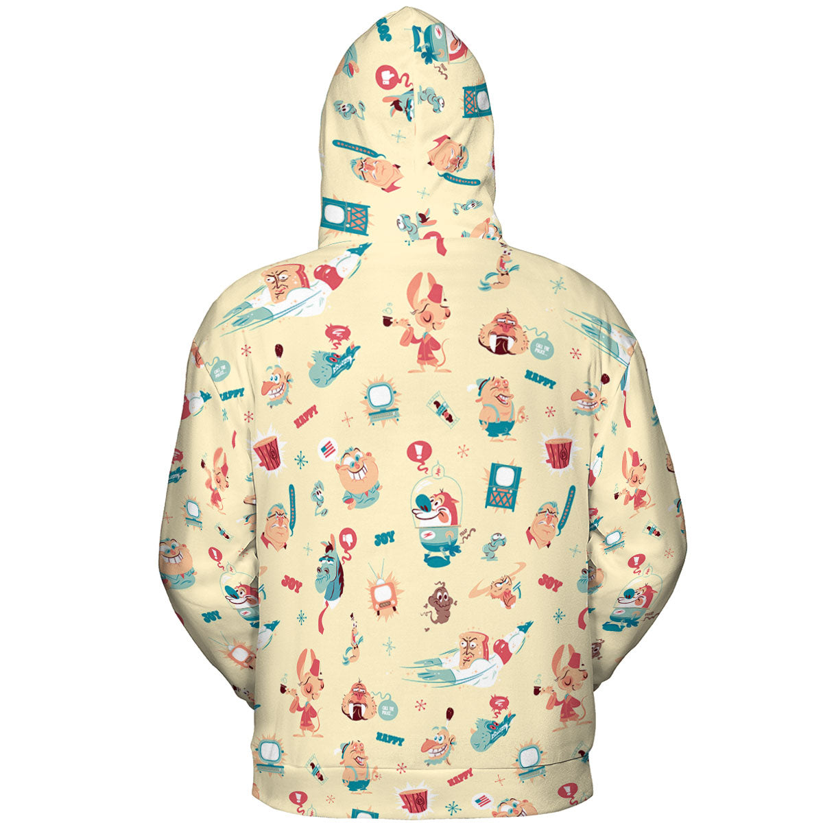 Ren and Stimpy Pattern All-over Print Hoodie
