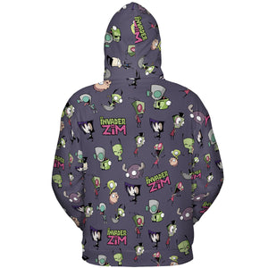 Invader Zim Pattern All-over Print Hoodie