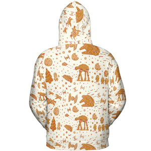 Gingerbread Christmas Star Wars All-over Print Hoodie