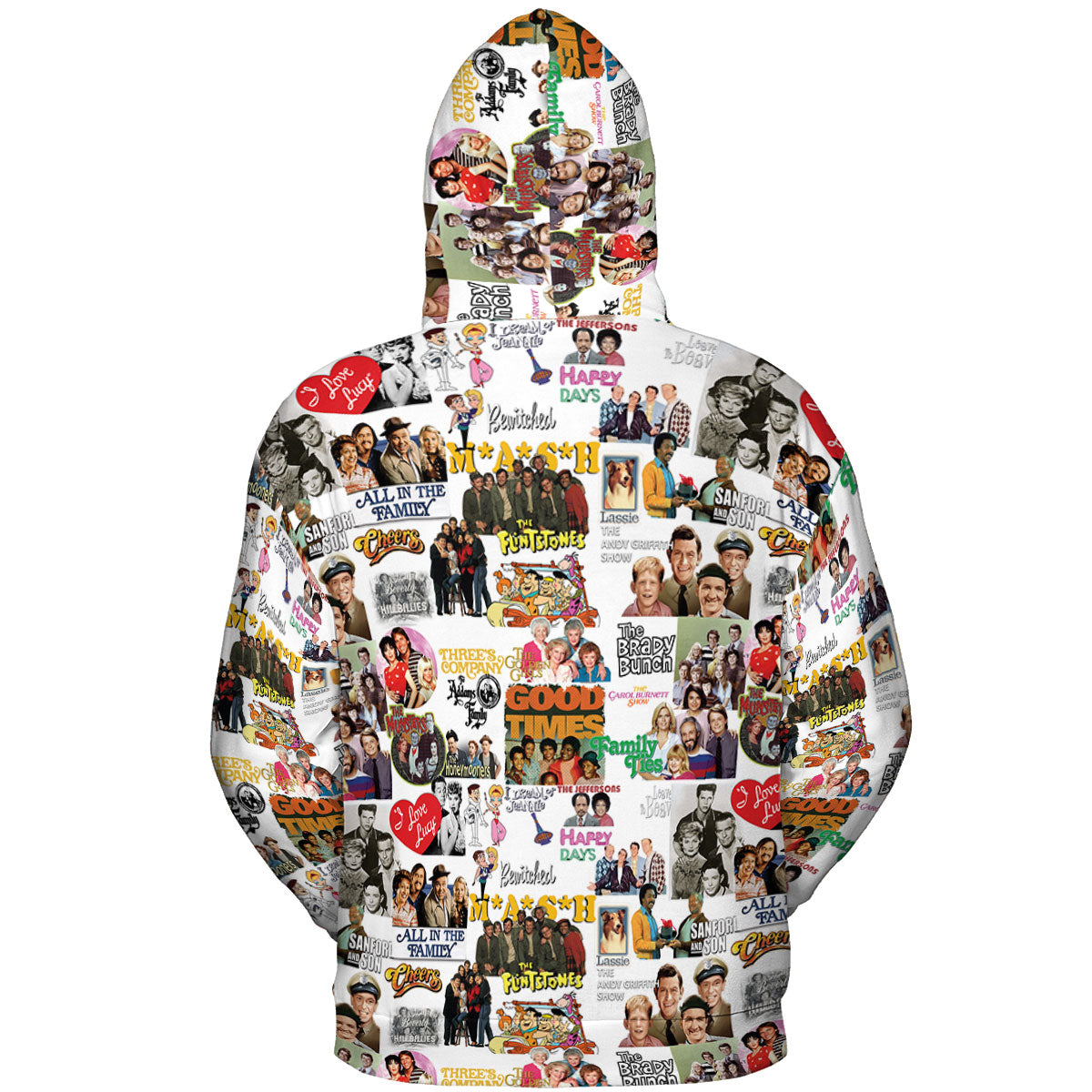 Stuck in the 80s Famous Sitcom All-over Print Hoodie