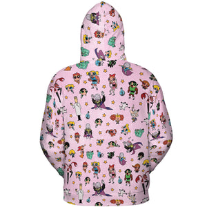 Power Puff Girls Characters Pattern All-over Print Hoodie