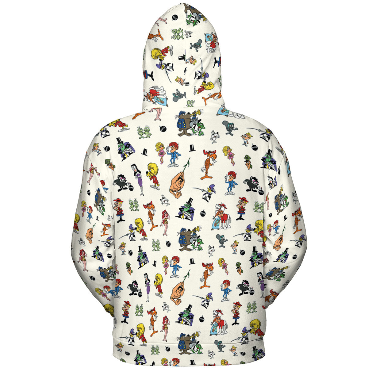 The Adventures of Rocky and Bullwinkle and Friends Characters Pattern All-over Print Hoodie