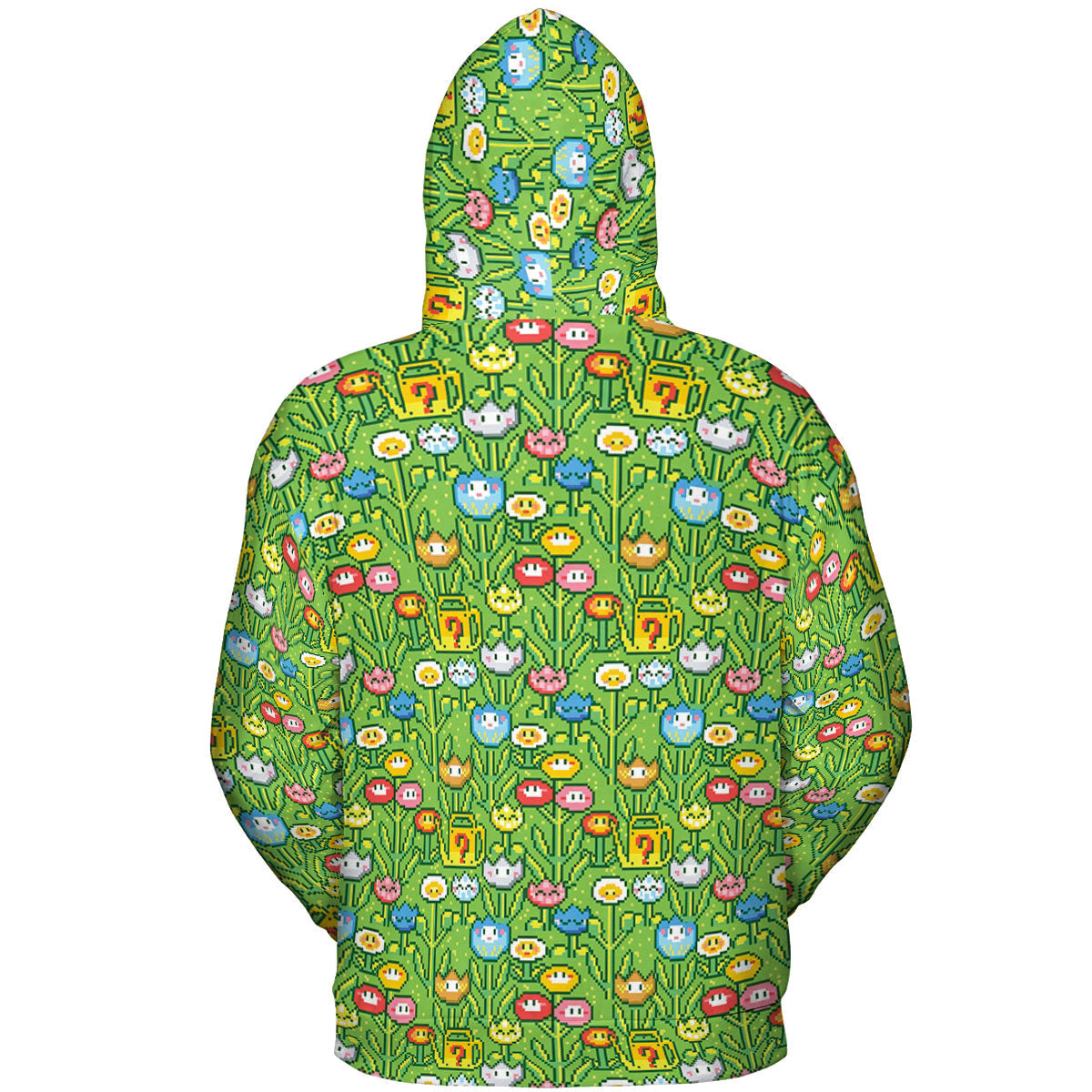 8bit Flower Garden Super Mario Pattern All-over Print Hoodie