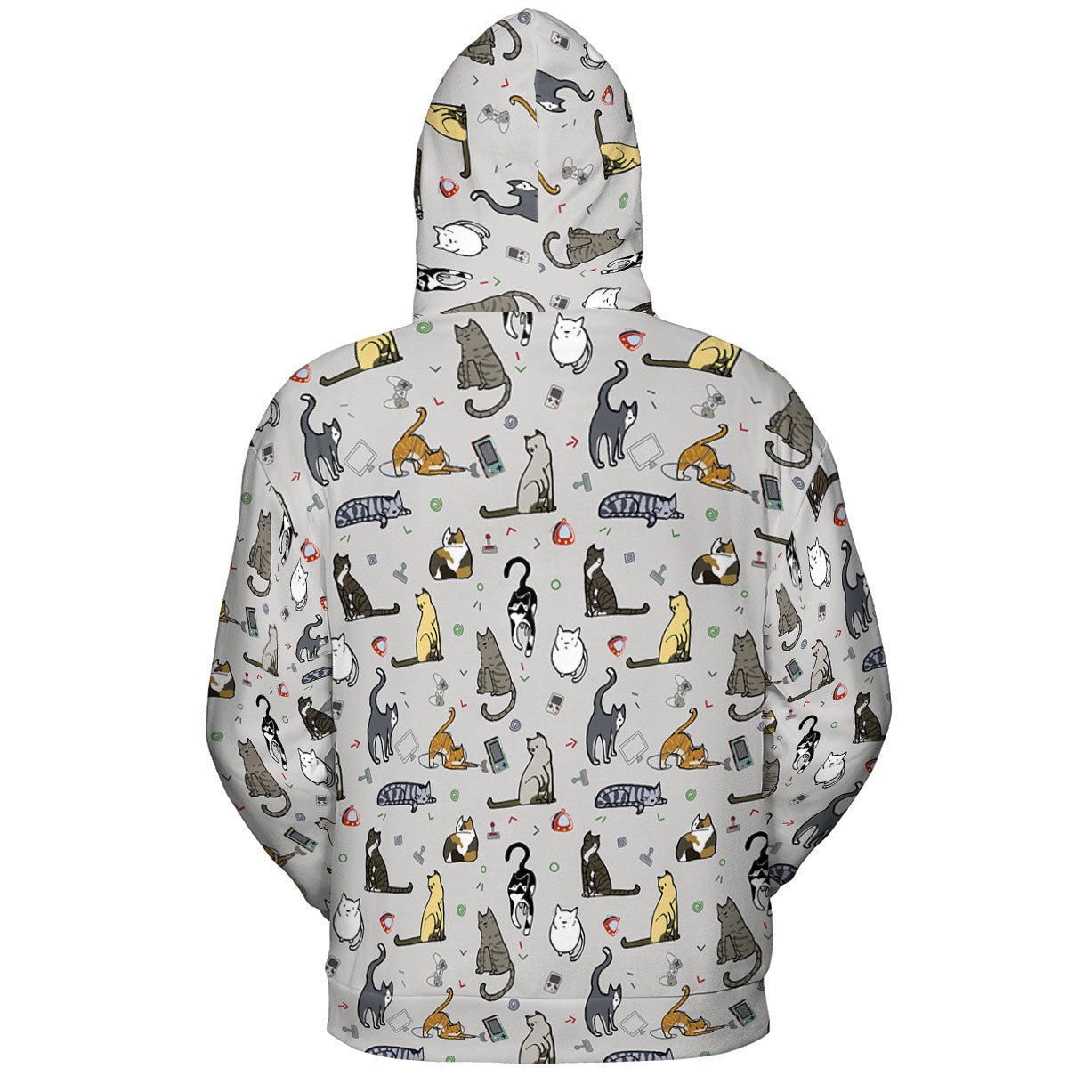 Cat the Gamer Pattern All-over Print Hoodie