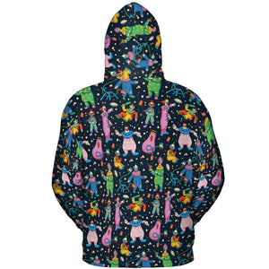 Clowns Popcorn Killer Klowns from Outer Space Pattern All-over Print Hoodie