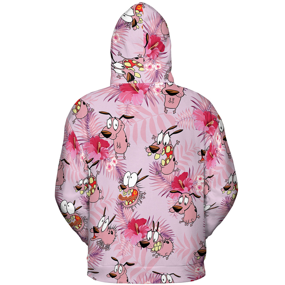 Courage the Cowardly Dog Floral Tropical All-over Print Hoodie