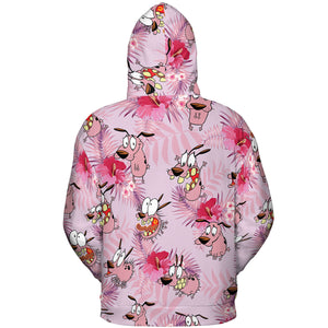 Courage the Cowardly Dog Floral Tropical All-over Print Hoodie