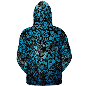 Blue Key Heart Kingdom Hearts All-over Print Hoodie