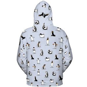 Penguin Yoga Pattern All-over Print Hoodie