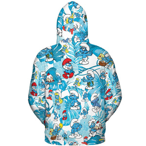 The Smurfs Pattern All-over Print Hoodie