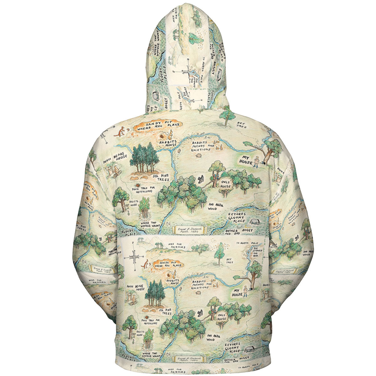Hundred Acre Wood Map All-over Print Hoodie