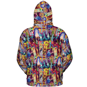 Retro Mansion Collage All-over Print Hoodie