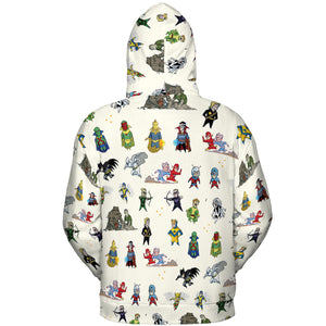 Chillin' and Battle Marvel vs DCU All-over Print Hoodie
