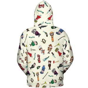 Clue Board Game Characters All-over Print Hoodie