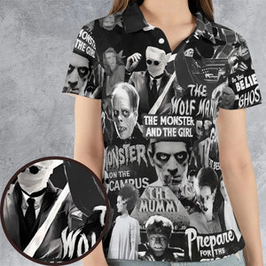 Universal Monsters Pattern AOP Men/Women Polo Shirt