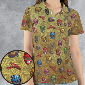 Power Team Mighty Morphin Power Rangers AOP Men/Women Polo Shirt