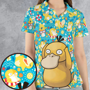 Psyduck Power Pokemon AOP Men/Women Polo Shirt