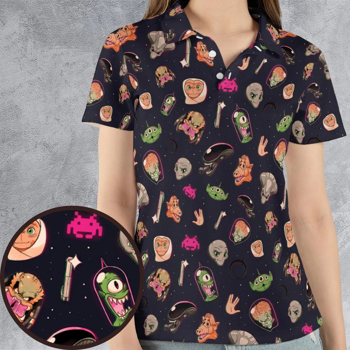 Classic Aliens AOP Men/Women Polo Shirt