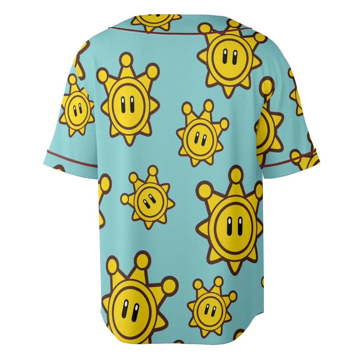 Shine Sprite Super Mario Button Up Unisex Baseball Jersey
