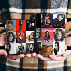 Janet Jackson Accent Mug Iconic Album Cover Collage Gift for Pop & R&B Fans