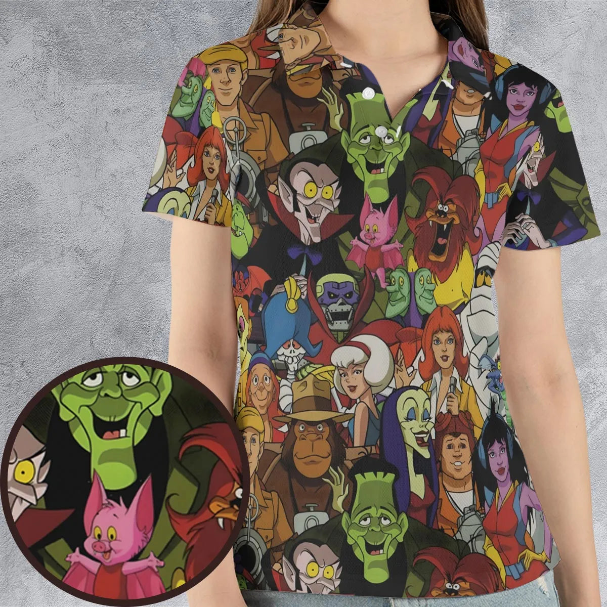Frightfully Funny Ghostbusters Groovie Goolies AOP Men/Women Polo Shirt