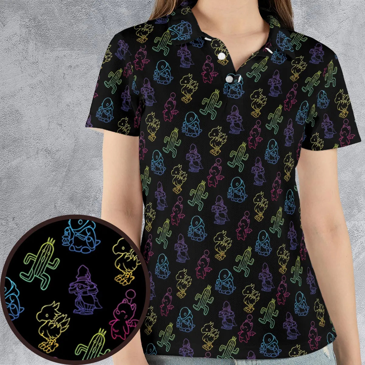 From Chocobos To Cactuars Final Fantasy AOP Men/Women Polo Shirt