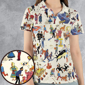 Tintin Adventure Kuifje AOP Men/Women Polo Shirt