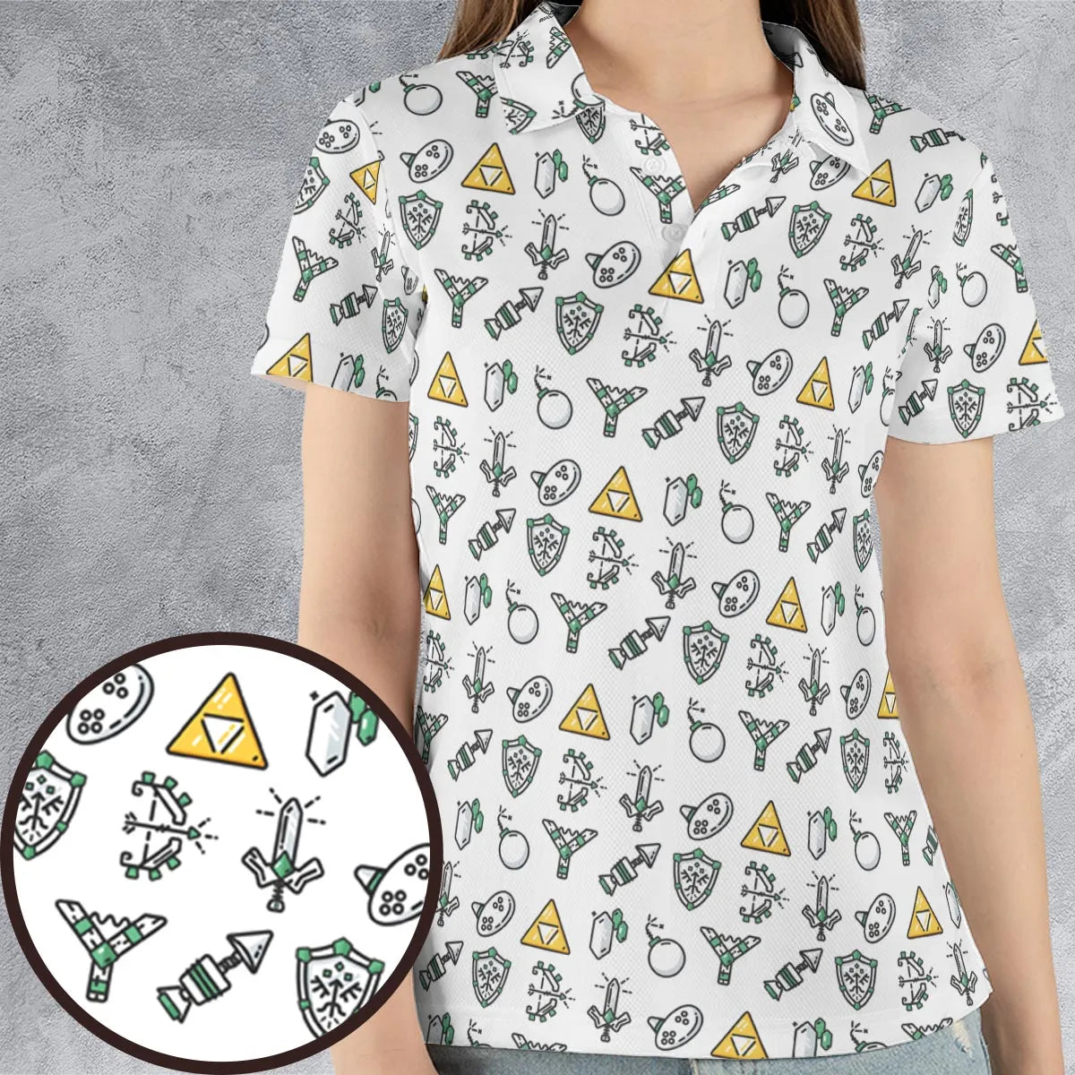 The Zelda Pixel Style AOP Men/Women Polo Shirt