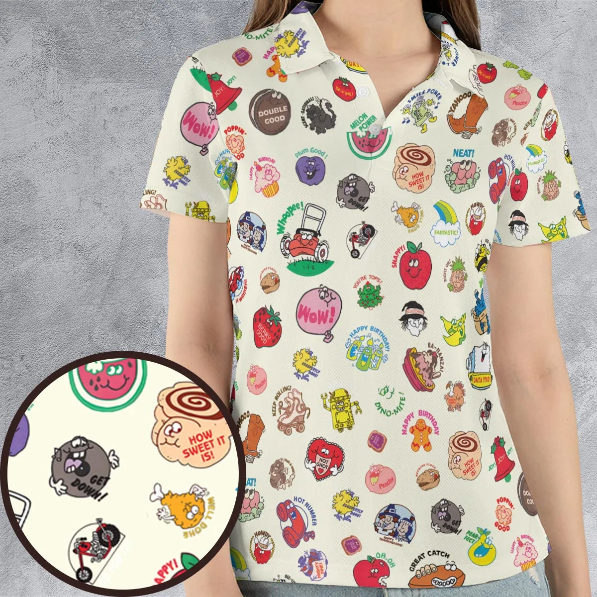 Vintage Trend Matte Scratch & Sniff AOP Men/Women Polo Shirt