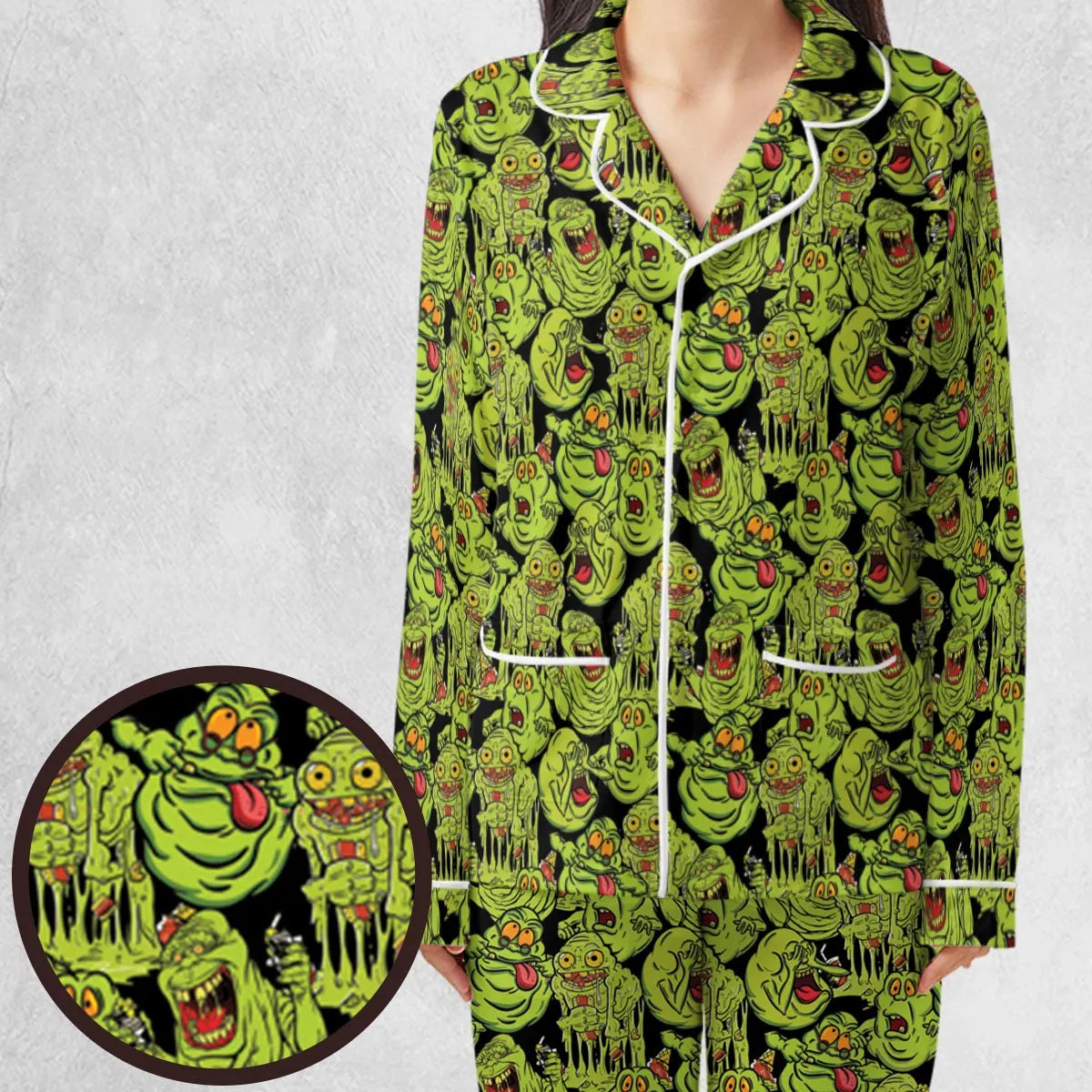 Funny Slimer Ghostbusters Pajamas Set