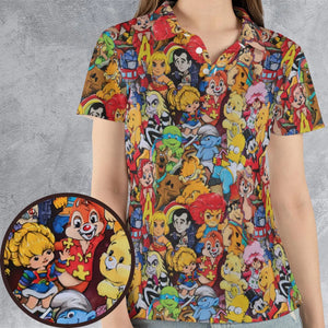 Old Cartoon Characters AOP Men/Women Polo Shirt