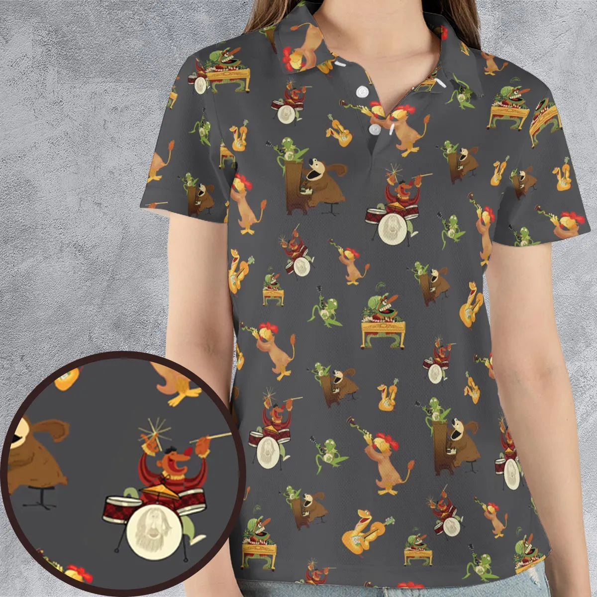 River Bottom Dr. Teeth and the Electric Mayhem AOP Men/Women Polo Shirt