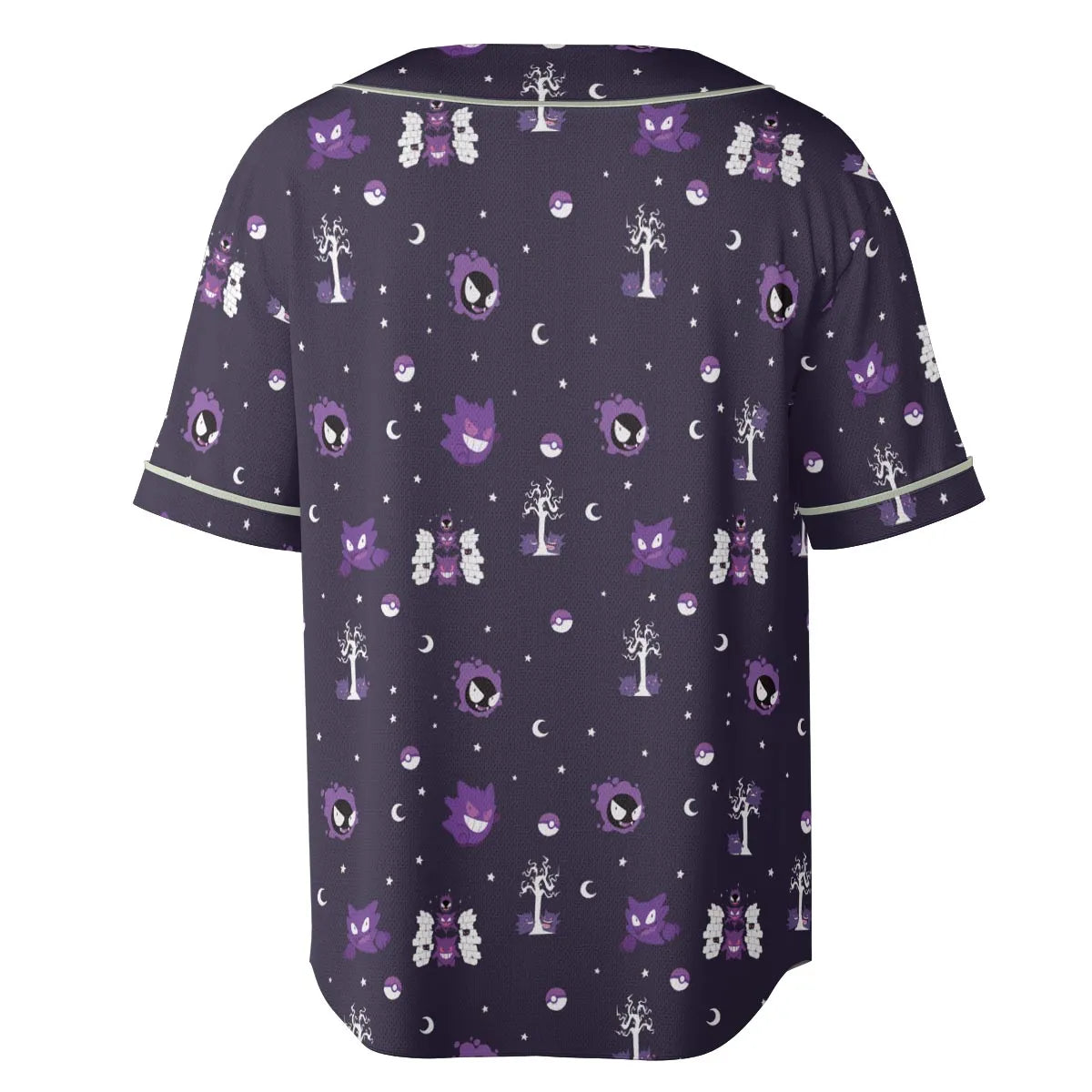 Gengar Pokemon Pattern Unisex Baseball Jersey