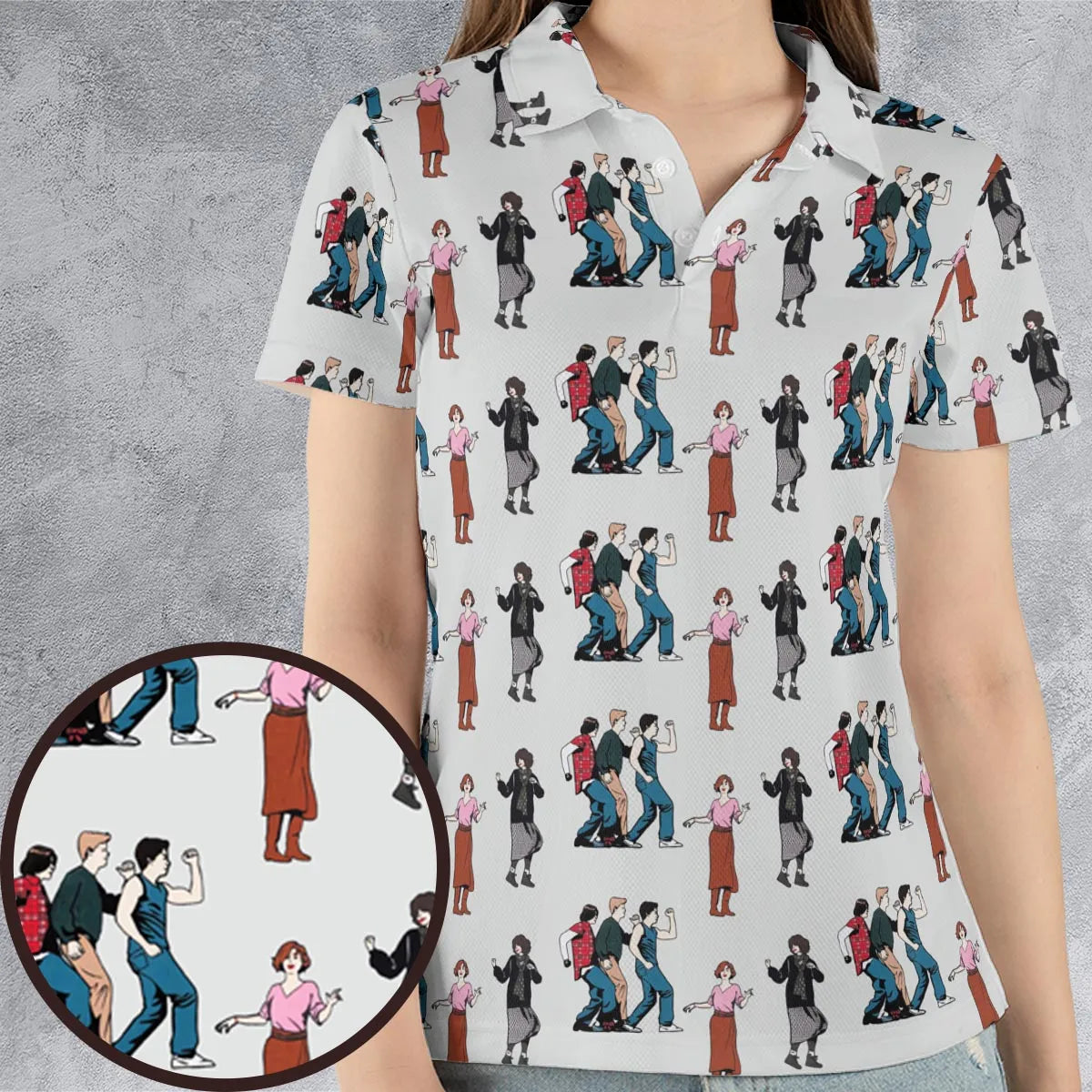 The Breakfast Club Characters Pattern AOP Men/Women Polo Shirt