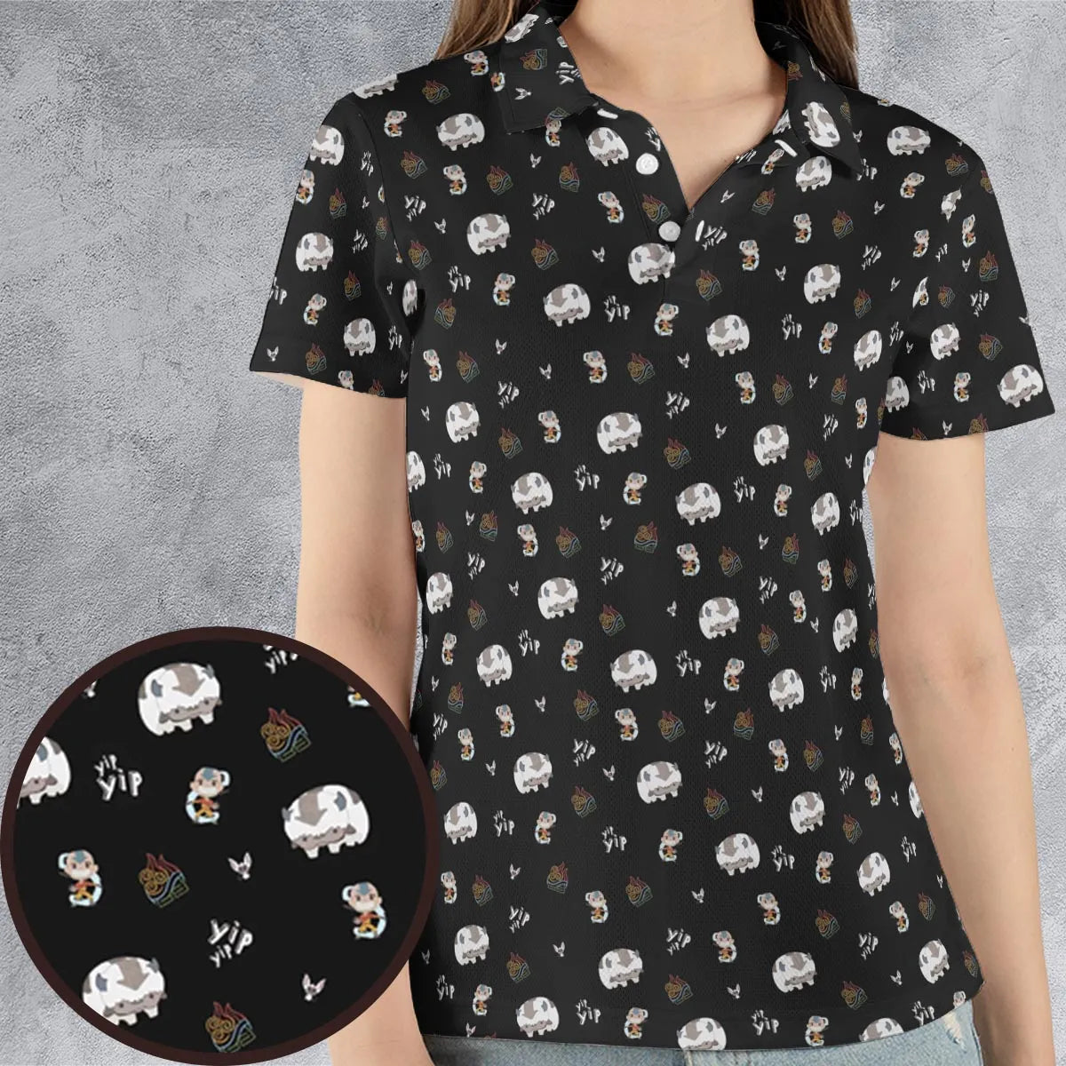 Appa Yip Yip Avatar Pattern AOP Men/Women Polo Shirt