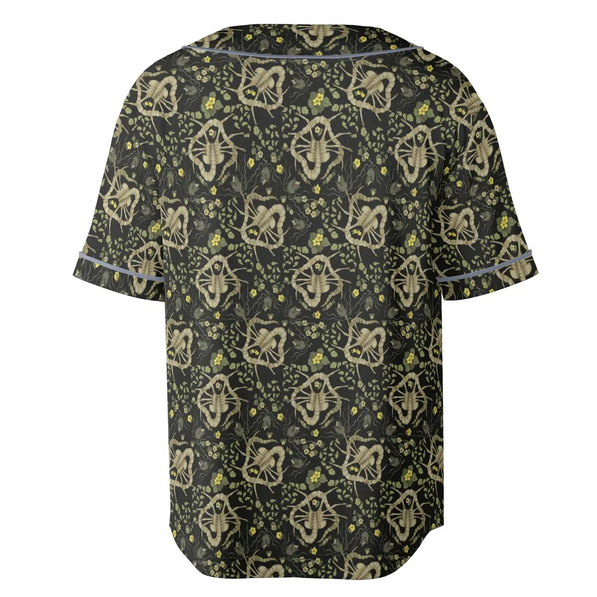 Facehugger Flower Pattern Alien Unisex Baseball Jersey